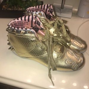 Gold and Silver Reebok LOVE Sneakers